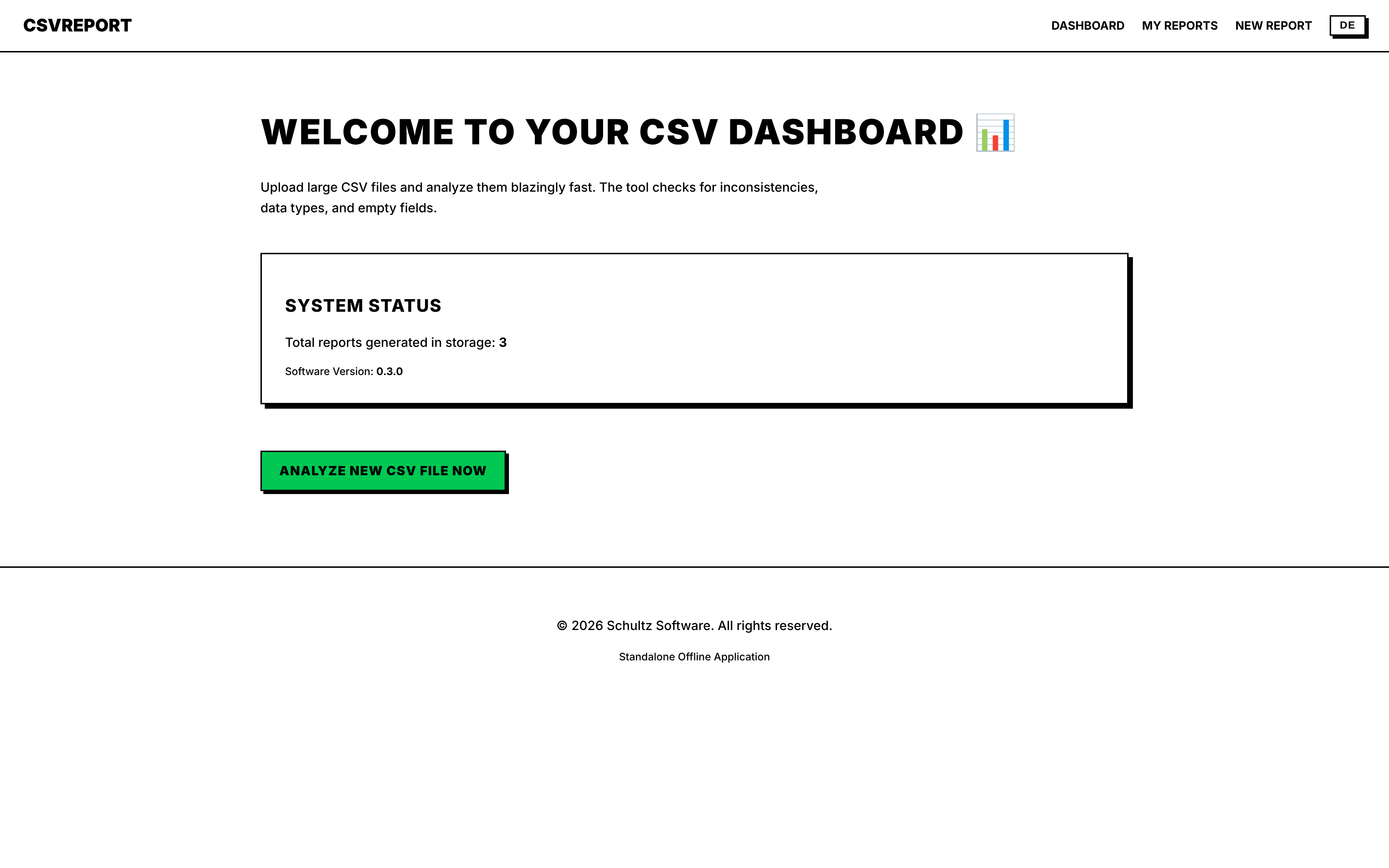 CSVREPORT Web Dashboard